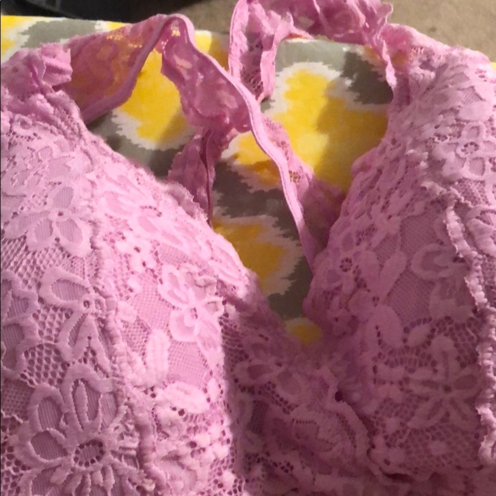 Lace Bralette Cross Back